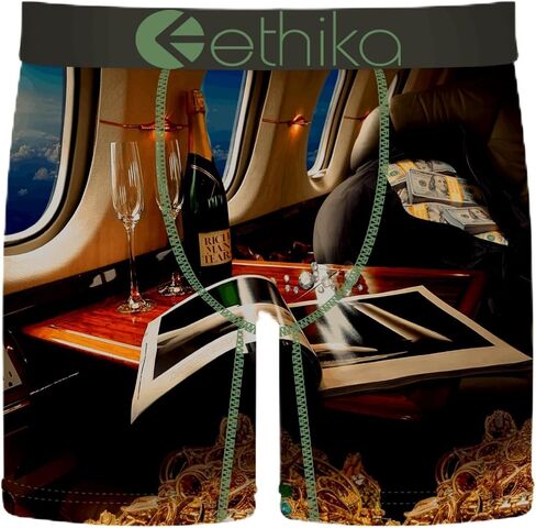 سروال داخلي رجالي متوسط ​​الطول من Ethika، طول ممتد، يتمدد في 4 اتجاهات مع حزام خصر مميز in Kuwait