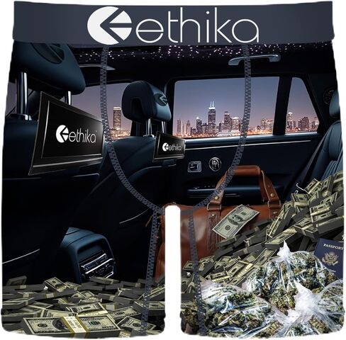 سروال داخلي رجالي متوسط ​​الطول من Ethika، طول ممتد، يتمدد في 4 اتجاهات مع حزام خصر مميز in Kuwait