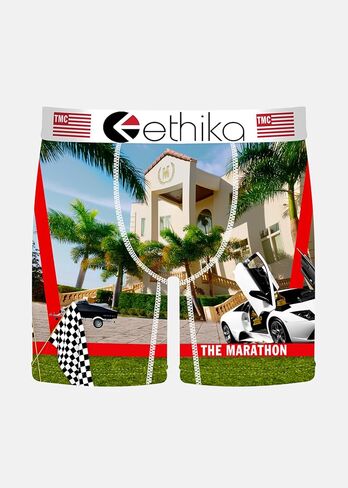 سروال داخلي رجالي متوسط ​​الطول من Ethika، طول ممتد، يتمدد في 4 اتجاهات مع حزام خصر مميز in Kuwait