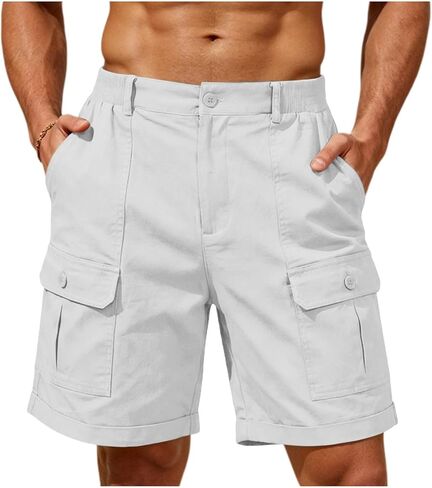 Mens Cargo Shorts Casual Lightweight Work Utility Shorts for Men with Multi Pockets Outdoor Summer Vacation Outfits in Saudi Arabia