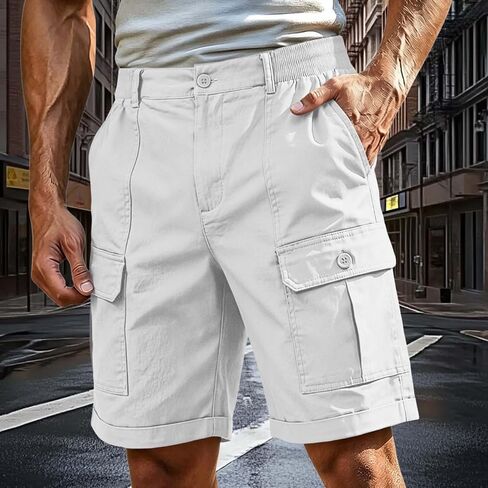 Mens Cargo Shorts Casual Lightweight Work Utility Shorts for Men with Multi Pockets Outdoor Summer Vacation Outfits in Saudi Arabia