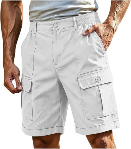 Mens Cargo Shorts Casual Lightweight Work Utility Shorts for Men with Multi Pockets Outdoor Summer Vacation Outfits in Saudi Arabia