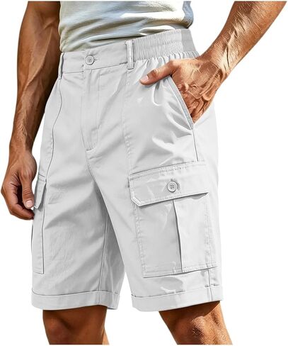 Mens Cargo Shorts Casual Lightweight Work Utility Shorts for Men with Multi Pockets Outdoor Summer Vacation Outfits in Saudi Arabia