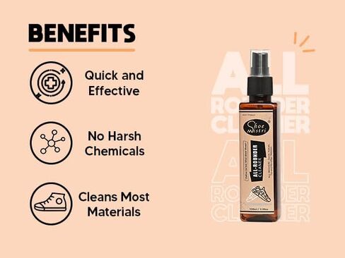 Shoe Mistri Shoe All Rounder Cleaner Spray, Quick Leather Cleaner, Liquid Cleaning Spray, Best for Suede, Nubuck, Canvas, Knit, Mesh and Most Other Absorbent Fabrics in Saudi Arabia
