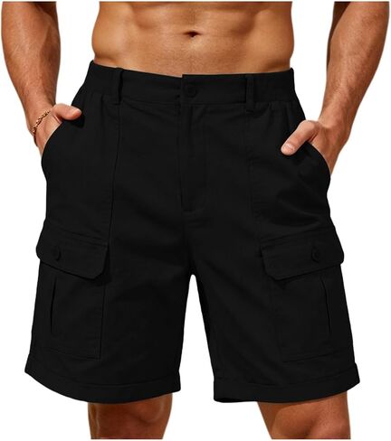 Mens Cargo Shorts Casual Lightweight Work Utility Shorts for Men with Multi Pockets Outdoor Summer Vacation Outfits in Saudi Arabia