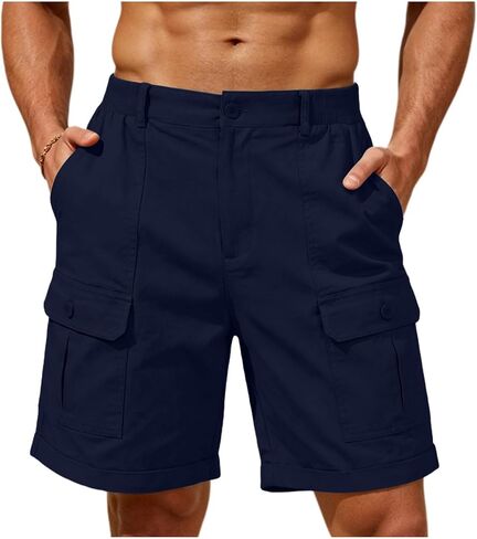 Mens Cargo Shorts Casual Lightweight Work Utility Shorts for Men with Multi Pockets Outdoor Summer Vacation Outfits in Saudi Arabia
