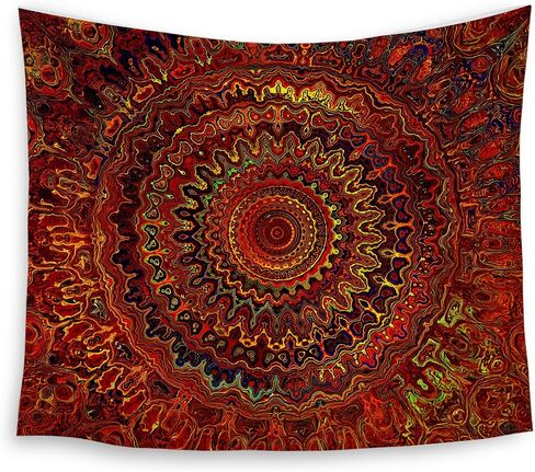 HUGANE Vintage Red Oriental Tapestry, Boho Antique Floral Wall Tapestries, Traditional Maximalist Ethnic Hanging Wall Decor for Home Bedroom Living Room Office, 60x50 Inch in Saudi Arabia