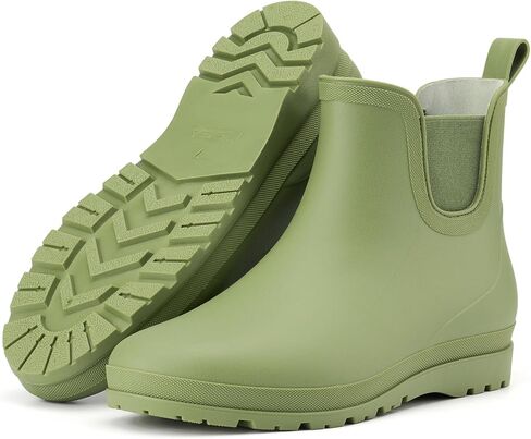 HISEA Men's Chelsea Rain Boots, Waterproof Lightweight Ankle Deck Boots, Non-Slip Garden Shoes for Yard Work, Fishing, Car Washing, Dog Walking in Kuwait