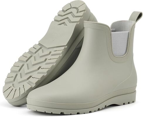 HISEA Men's Chelsea Rain Boots, Waterproof Lightweight Ankle Deck Boots, Non-Slip Garden Shoes for Yard Work, Fishing, Car Washing, Dog Walking in Kuwait