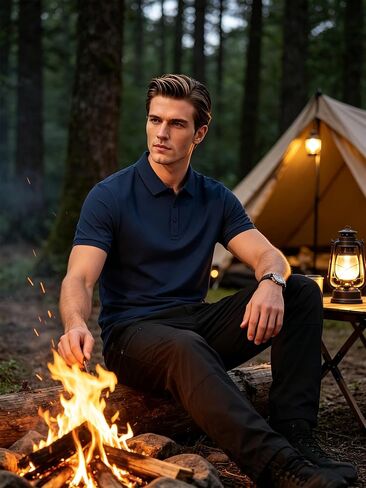 NELEUS Mens Polo Shirt Short Sleeve Quick Dry Shirts Golf Polos Collared Work Shirts for Men in Kuwait