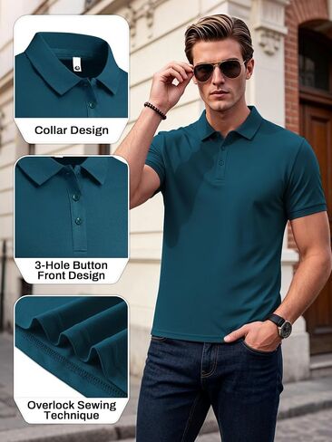 NELEUS Mens Polo Shirt Short Sleeve Quick Dry Shirts Golf Polos Collared Work Shirts for Men in Kuwait