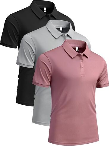 NELEUS Mens Polo Shirt Short Sleeve Quick Dry Shirts Golf Polos Collared Work Shirts for Men in Kuwait