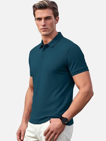 NELEUS Mens Polo Shirt Short Sleeve Quick Dry Shirts Golf Polos Collared Work Shirts for Men in Kuwait