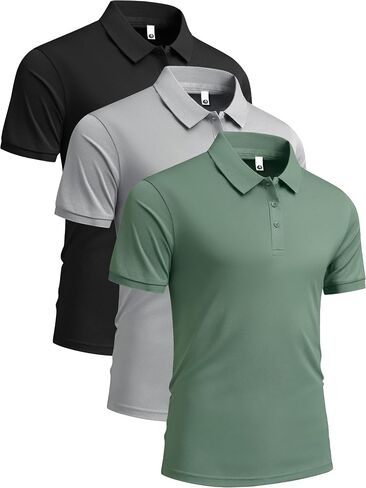 NELEUS Mens Polo Shirt Short Sleeve Quick Dry Shirts Golf Polos Collared Work Shirts for Men in Kuwait