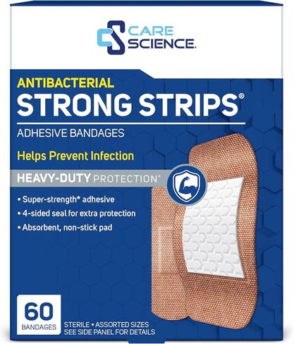 Care Science Heavy Fabric Strong Adhesive Bandages, 60ct Assorted Sizes | Flexible Protection for First Aid and Wound Care in Kuwait