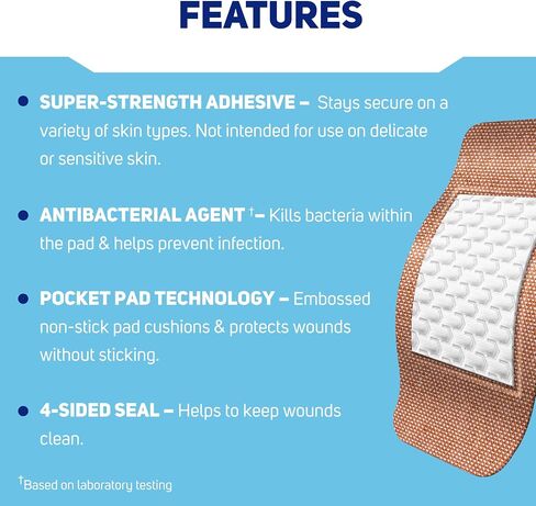 Care Science Heavy Fabric Strong Adhesive Bandages, 60ct Assorted Sizes | Flexible Protection for First Aid and Wound Care in Kuwait