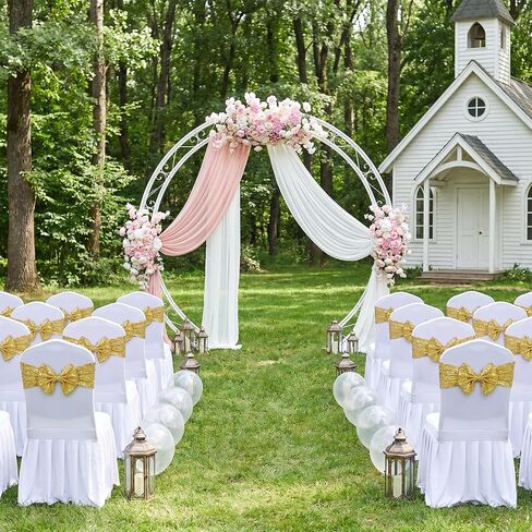 SquarePie 10 Pcs Gold Sequin Chair Sashes with Fixed Bow, Elastic Metallic Yarn Fabric Chair Ties with Starlight Glimmer Backing, Sashes for Birthday Party Banquet Decorations in Saudi Arabia