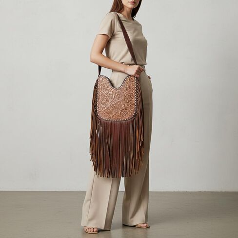 American Darling Hobo Hand Tooled Genuine Leather Women Bag Western Handbag Purse in Kuwait