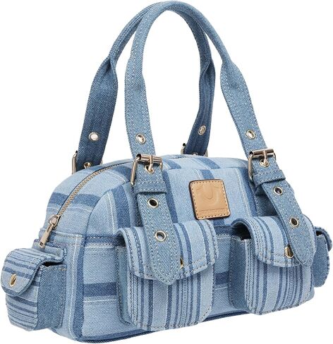 True Religion Denim Mini Satchel | Denim | Small Purses for Women with Utility Pockets | Cute Crossbody Bag | Womens Everyday Purse in Kuwait