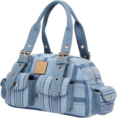 True Religion Denim Mini Satchel | Denim | Small Purses for Women with Utility Pockets | Cute Crossbody Bag | Womens Everyday Purse in Kuwait