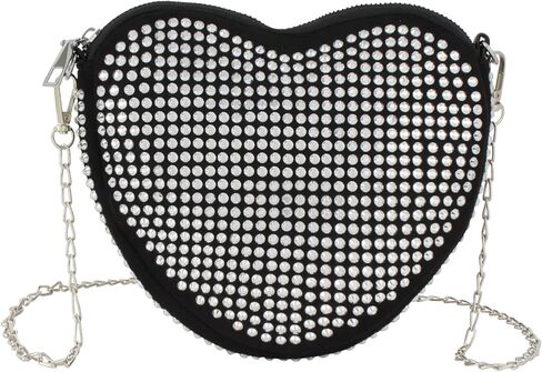 Women's Small Rivets Cross Body Heart Shape Satchel Purse Handbag Fashion Shoulder Chain Bag in Saudi Arabia