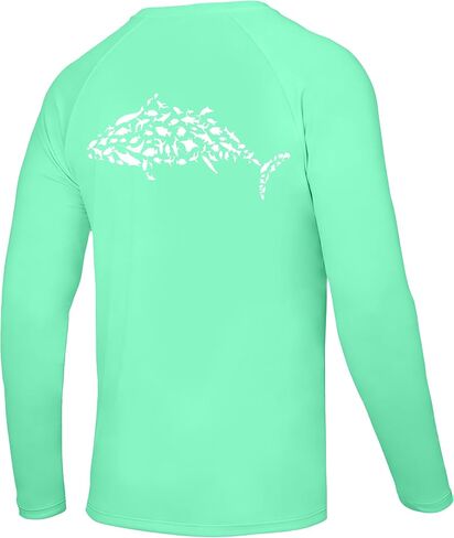 Men's Fishing Shirt Long Sleeve, UPF50+ UV Protection Sun Shirts, Quick Dry Graphic T Shirt for Running Hiking in Saudi Arabia