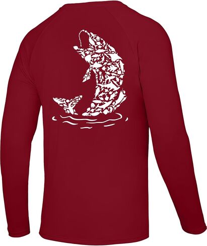 Men's Fishing Shirt Long Sleeve, UPF50+ UV Protection Sun Shirts, Quick Dry Graphic T Shirt for Running Hiking in Saudi Arabia