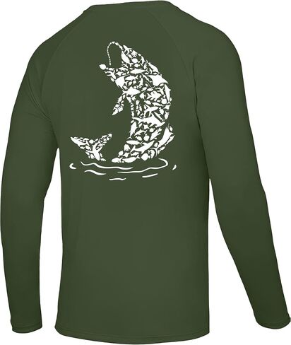 Men's Fishing Shirt Long Sleeve, UPF50+ UV Protection Sun Shirts, Quick Dry Graphic T Shirt for Running Hiking in Saudi Arabia
