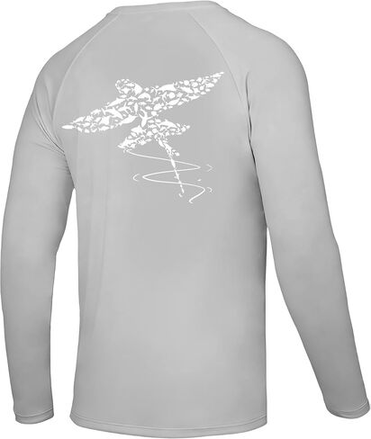 Men's Fishing Shirt Long Sleeve, UPF50+ UV Protection Sun Shirts, Quick Dry Graphic T Shirt for Running Hiking in Saudi Arabia