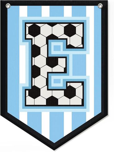 Soccer Letter M Banner Decor, Toddler Boys Room Decor Name Pennant Flag Personalized Boy Gifts, Vintage Sports Boy Nursery Wall Art Decor, Name Sign for Toddler Bedroom Playroom Decor 11.8X16.5 Inch in Saudi Arabia