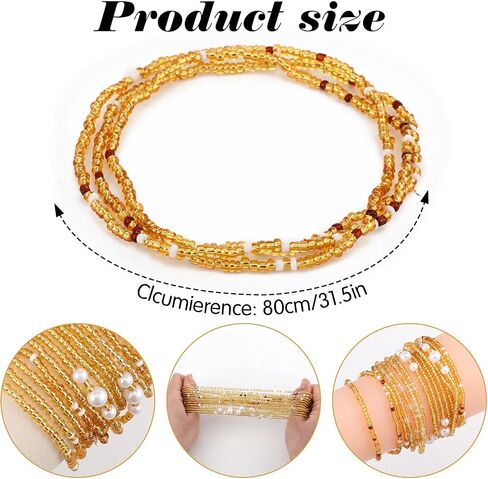 4 Pcs Waist Beads For Women, Butterfly Belly Chain, Elastic Waist Chain Waist Jewelry For Summer Beach Bikini, Bohemian Style in Kuwait
