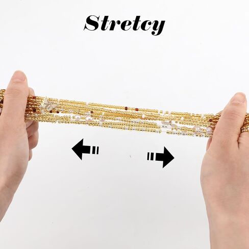 4 Pcs Waist Beads For Women, Butterfly Belly Chain, Elastic Waist Chain Waist Jewelry For Summer Beach Bikini, Bohemian Style in Kuwait