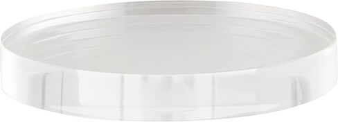 360 Lighting 7" Wide x 1" High Round Modern Pedestal Lamp Riser Stand Clear Finish Acrylic Single Shade Living Room Bedroom Bedside Nightstand House Office Home Reading Kitchen Entryway Console in Saudi Arabia