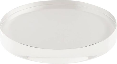 360 Lighting 7" Wide x 1" High Round Modern Pedestal Lamp Riser Stand Clear Finish Acrylic Single Shade Living Room Bedroom Bedside Nightstand House Office Home Reading Kitchen Entryway Console in Saudi Arabia