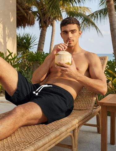 TACVASEN Men' s Casual Shorts 7 Inch Cotton Elastic Waist Drawstring Lightweight Summer Beach Shorts with Pockets in Kuwait