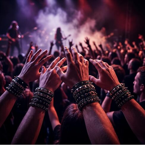 4 Pcs Leather Studded Cuff Bracelets, Adjustable Punk Spike Wristband Set - PU Leather Emo Grunge Accessories for Men Women in Saudi Arabia