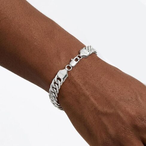 S925 Sterling Silver Chain Bracelet for Men - 12MM S925 Sterling Silver Over Cuban Chain Bracelet Diamond Cut Silver Bracelets Gifts for Men 7.5/8/8.5/9Inch in Saudi Arabia