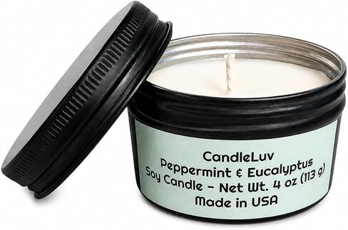 Peppermint & Eucalyptus 4 oz Soy Candle in Kuwait
