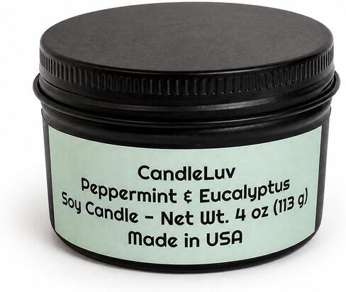 Peppermint & Eucalyptus 4 oz Soy Candle in Kuwait