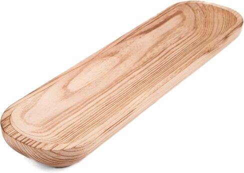 17.5" Handcrafted Wooden Dough Bowl – Artisan Paulownia Wood Centerpiece | Luxury Rustic Home Décor | Elegant Catchall Beautiful Gift in Kuwait