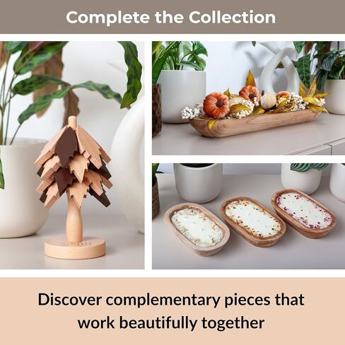 17.5" Handcrafted Wooden Dough Bowl – Artisan Paulownia Wood Centerpiece | Luxury Rustic Home Décor | Elegant Catchall Beautiful Gift in Kuwait