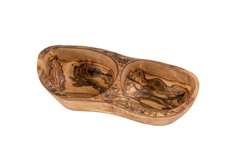 Lipper International Olive Wood Rustic Dish, 2 Sections in Saudi Arabia