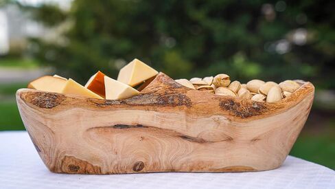 Lipper International Olive Wood Rustic Dish, 2 Sections in Saudi Arabia