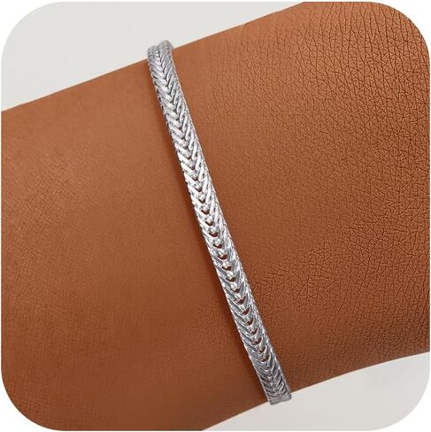 Silver Bracelets for Women, 5MM 925 Sterling Silver Chain Bracelets Diamond Cut Silver Mesh Bracelet Jewelry Gifts for Women in Saudi Arabia