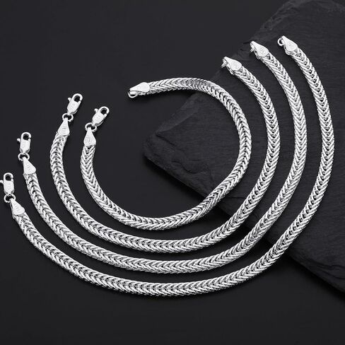 Silver Bracelets for Women, 5MM 925 Sterling Silver Chain Bracelets Diamond Cut Silver Mesh Bracelet Jewelry Gifts for Women in Saudi Arabia