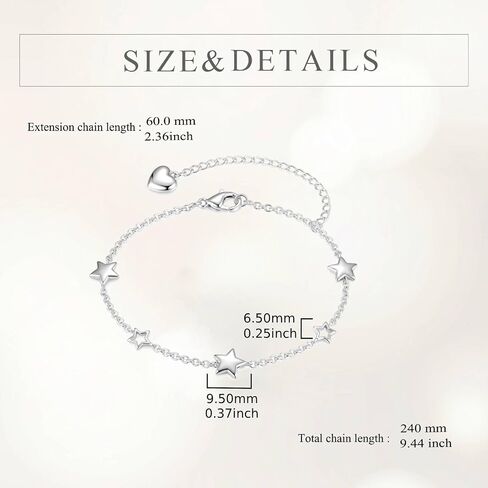 Dainty Star Bracelet for Women Adjustable Star Charm Bracelets Stars Jewelry Gift for Mom, Wife, Friends in Kuwait