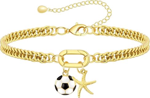HERSIN Gold Ankle Bracelets for Women Trendy, 14K Gold Plated Anklets Waterproof Chunky Cuban Link Anklet Bracelet for Women Non Tarnish Summer Beach Jewelry Gifts in Saudi Arabia