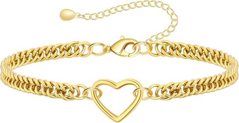 HERSIN Gold Ankle Bracelets for Women Trendy, 14K Gold Plated Anklets Waterproof Chunky Cuban Link Anklet Bracelet for Women Non Tarnish Summer Beach Jewelry Gifts in Saudi Arabia