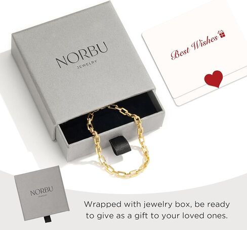 NORBU 18K Gold Plated Bracelet for Women, Paperclip Chain Bracelet for Women, Dainty Womens Gold Bracelet with Cubic Zirconia Minimalist Jewelry Gift for Her in Saudi Arabia