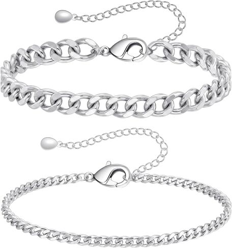HERSIN Gold Ankle Bracelets for Women Trendy, 14K Gold Plated Anklets Waterproof Chunky Cuban Link Anklet Bracelet for Women Non Tarnish Summer Beach Jewelry Gifts in Saudi Arabia